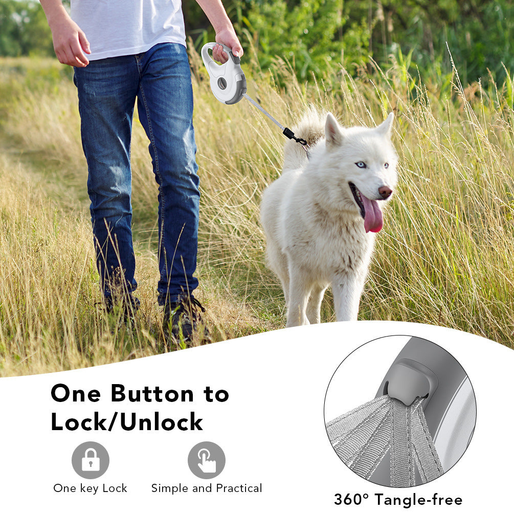 Retractable Reflective Pet Leash – Safe & Comfortable Walking