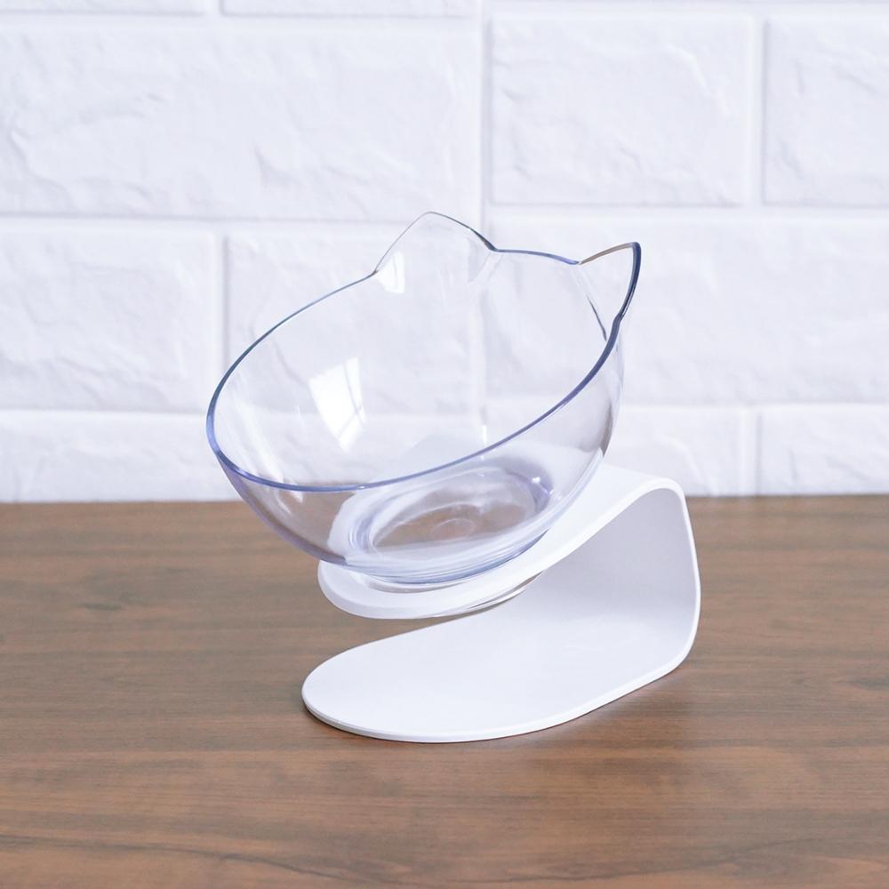 Inclined Transparent Pet Bowl – Ergonomic Cat & Dog Feeder