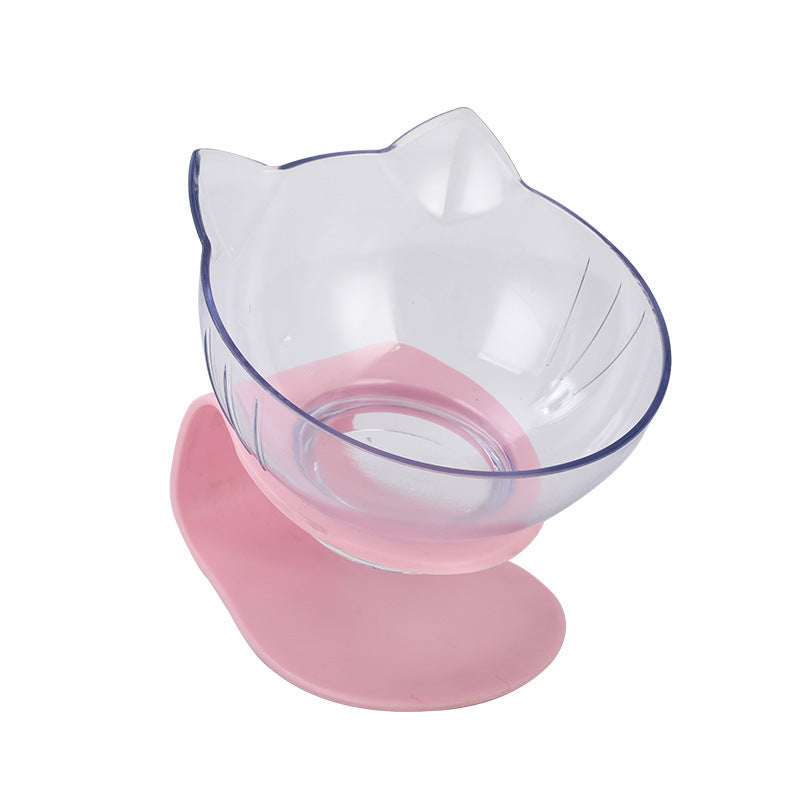 Inclined Transparent Pet Bowl – Ergonomic Cat & Dog Feeder