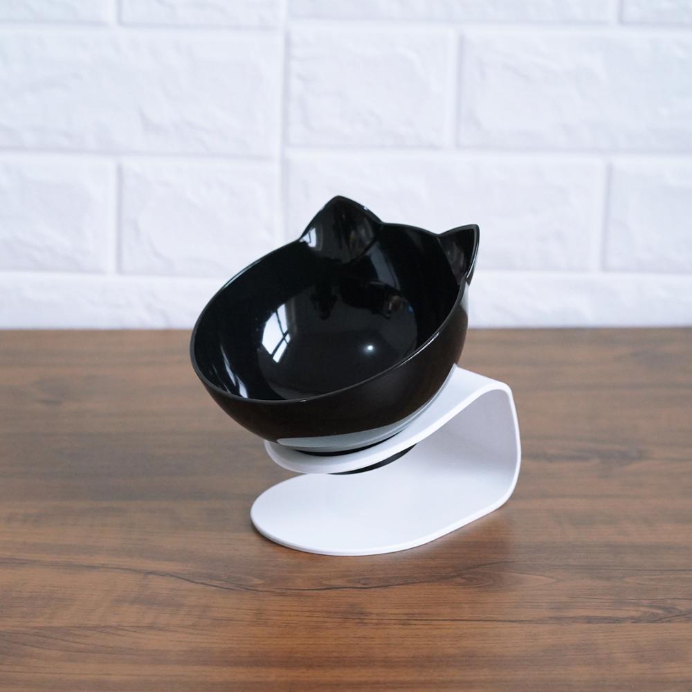 Inclined Transparent Pet Bowl – Ergonomic Cat & Dog Feeder