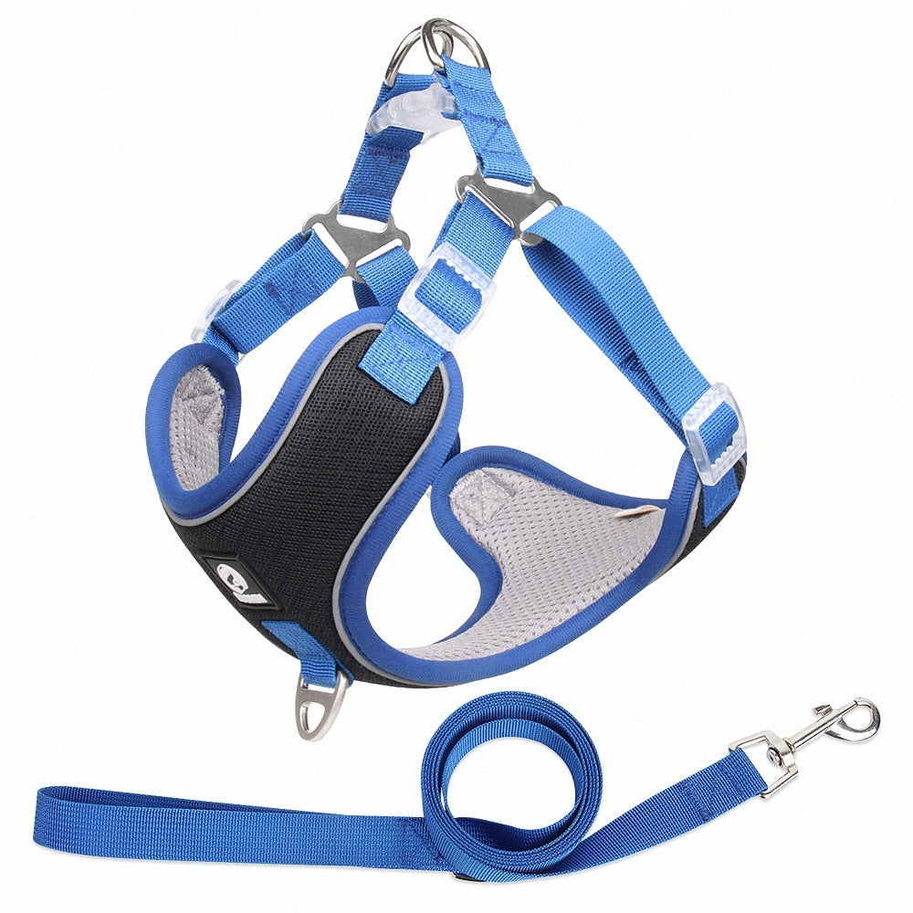 Adjustable Breathable Pet Harness – Reflective & Soft for Dogs & Cats