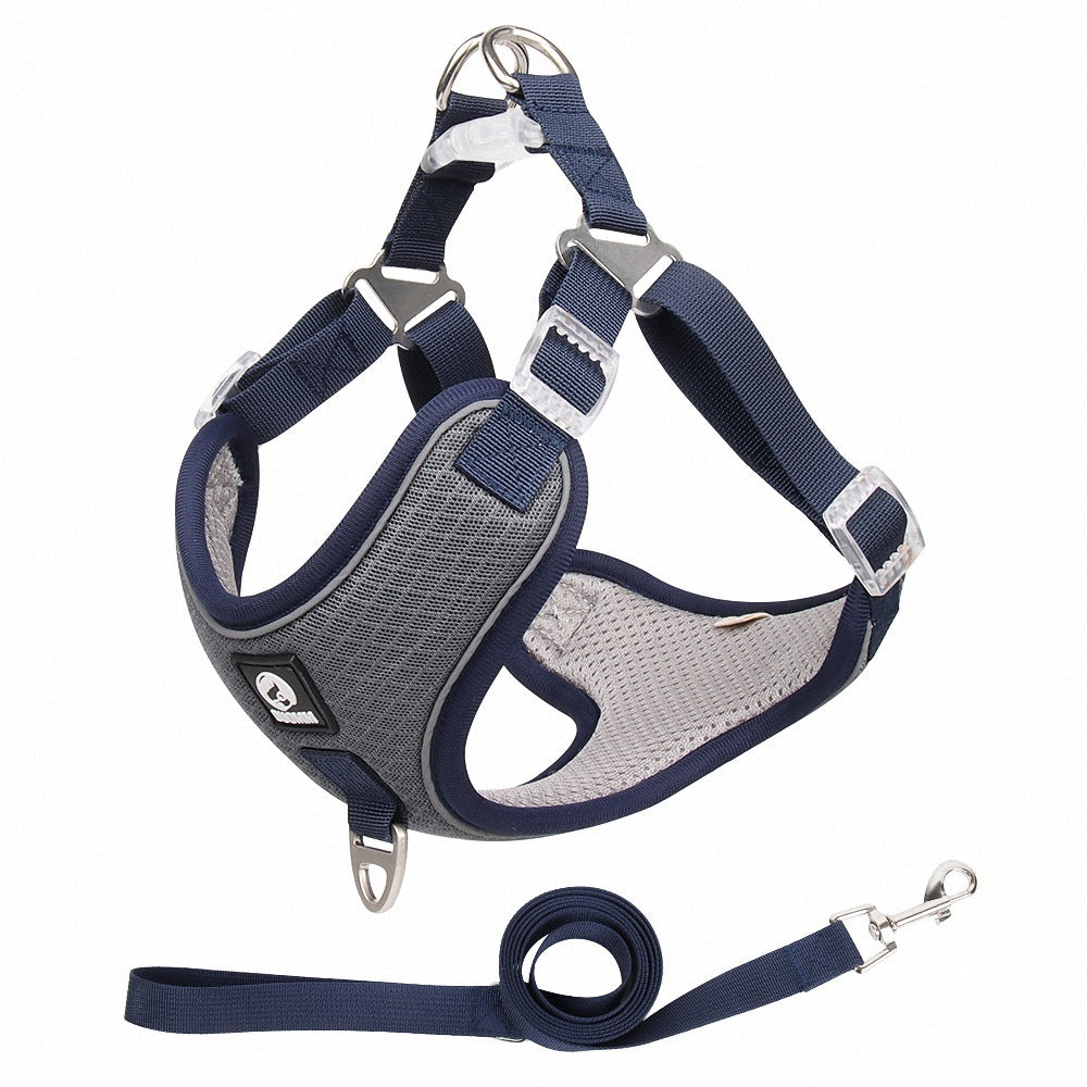 Adjustable Breathable Pet Harness – Reflective & Soft for Dogs & Cats