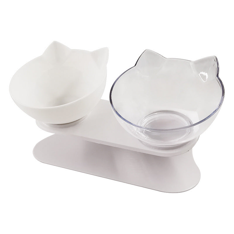 Inclined Transparent Pet Bowl – Ergonomic Cat & Dog Feeder