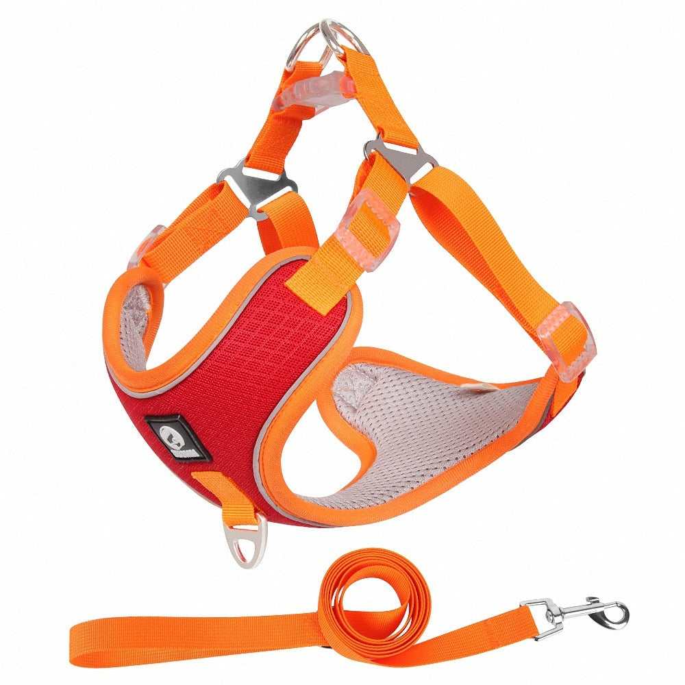 Adjustable Breathable Pet Harness – Reflective & Soft for Dogs & Cats